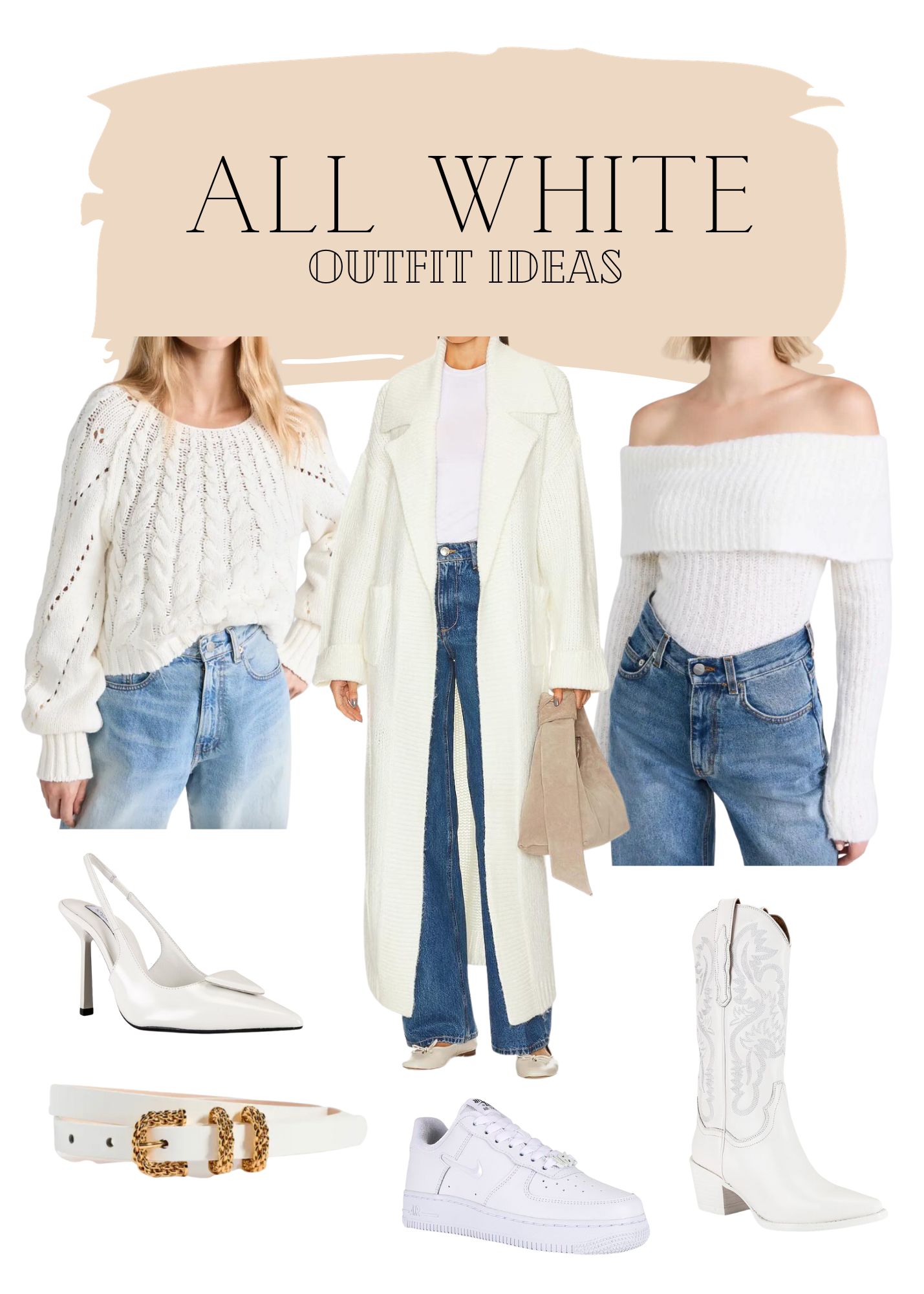 All White Outfit Ideas for Fall and Winter - Style Over The Moon